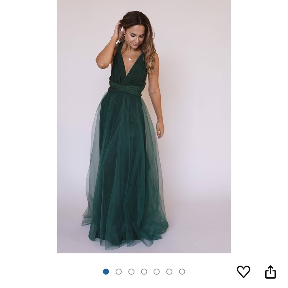 Elegant Dark Green Halter Gown